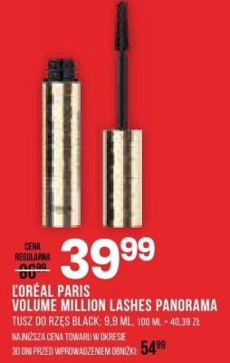 Tusz do rzęs LOREAL PARIS VOLUME MILLION LASHES PANORAMA promocja w Drogerie Natura