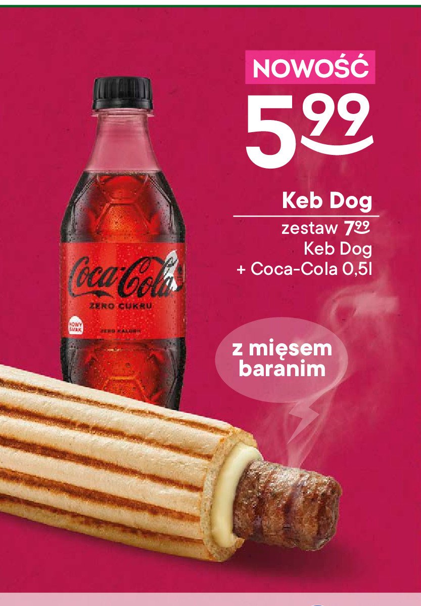 Coca-cola 500 ml + keb dog Żabka cafe promocja