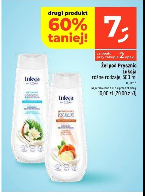 Żel pod prysznic kokos i gardenia Luksja silk care promocja