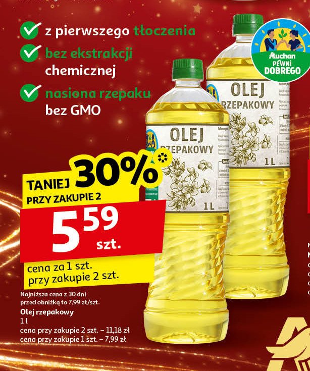 Olej rzepakowy Auchan pewni dobrego promocja w Auchan