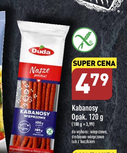 Kabanosy drobiowo-wieprzowe Silesia duda specialite nasze polskie! promocje