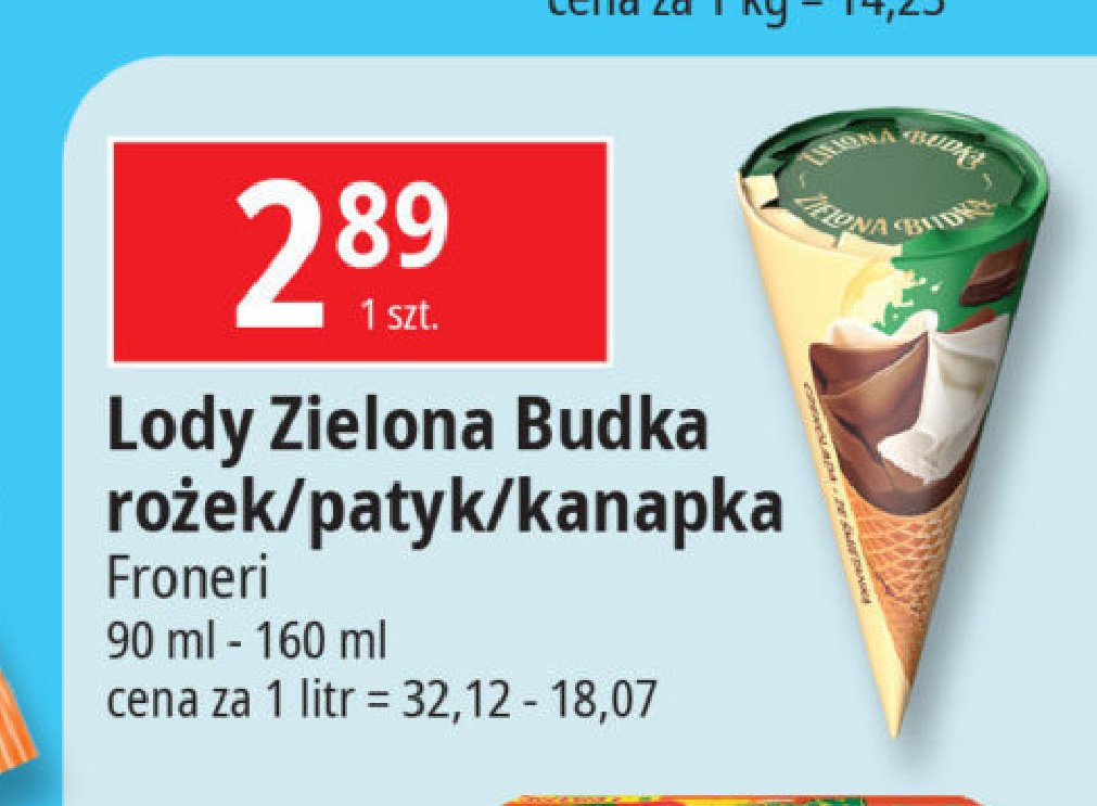 Kanapka lodowa śmietankowa Zielona budka promocja