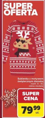 Sukienka z motywem świątecznym damska, różne modele Carrefour promocja w Carrefour