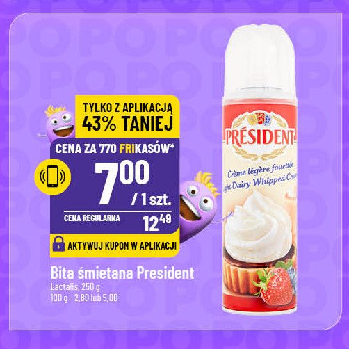 Bita śmietana w sprayu President promocja