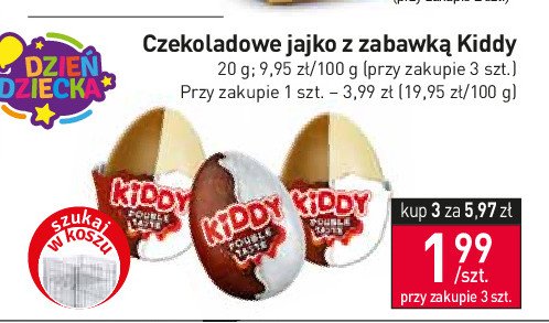 Jajko czekoladowe z zabawką KIDDY promocja