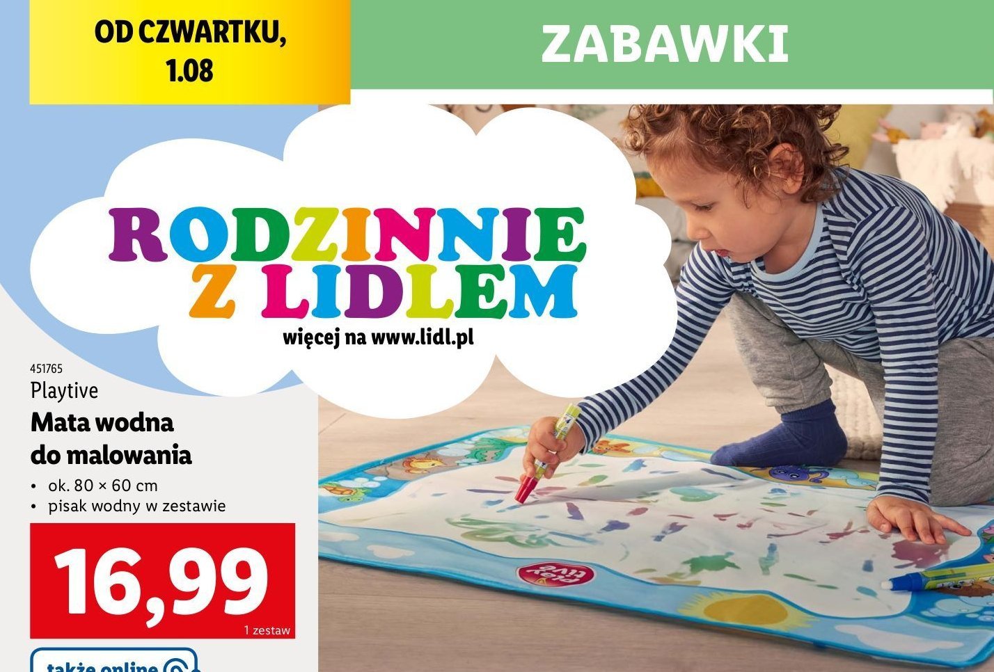 Mata wodna do malowania pisakiem 80 x 60 cm Playtive promocja
