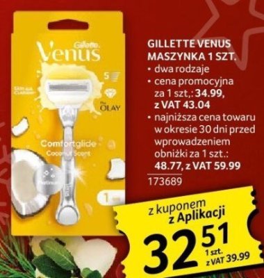 Gillette Venus maszynka 1 szt. dwa rodzaje promocja w Selgros