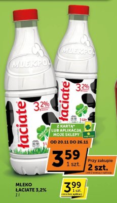 Mleko Łaciate 3,2% 1l promocja w Groszek