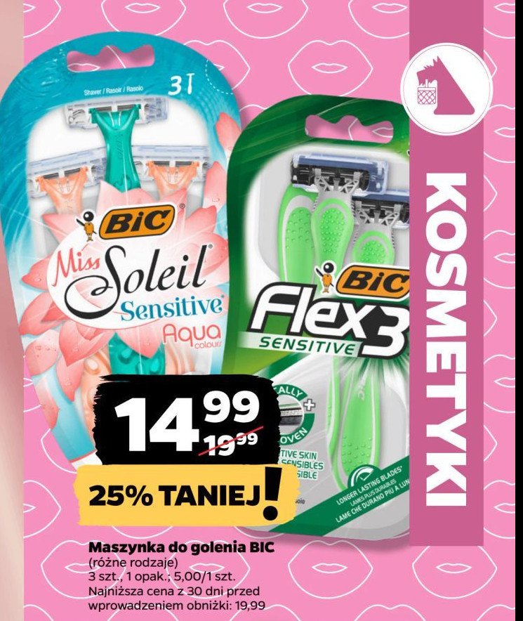 Maszynka do golenia sensitive aqua Bic miss soleil promocja w Netto