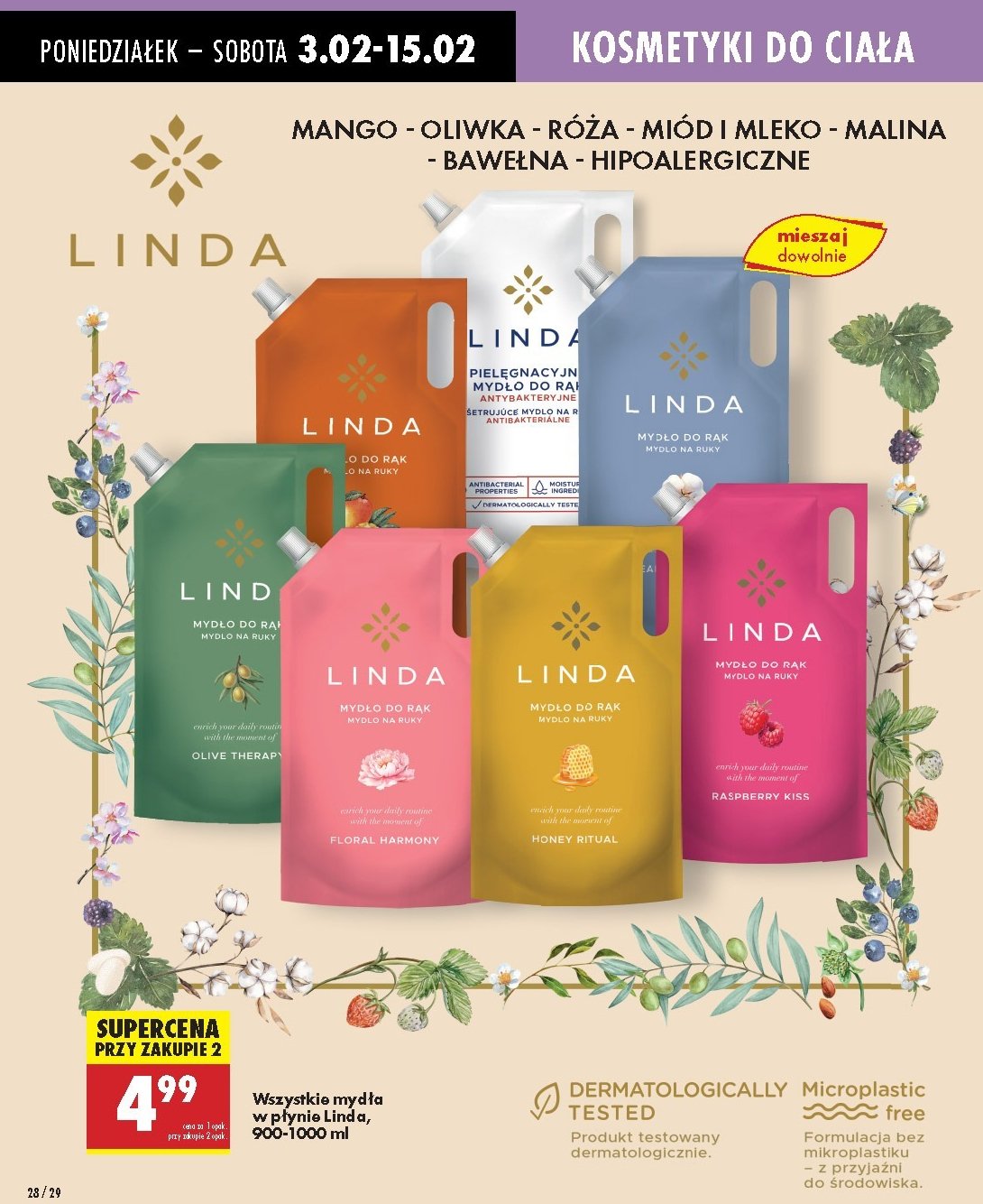 Mydło w płynie mango Linda promocja w Biedronka