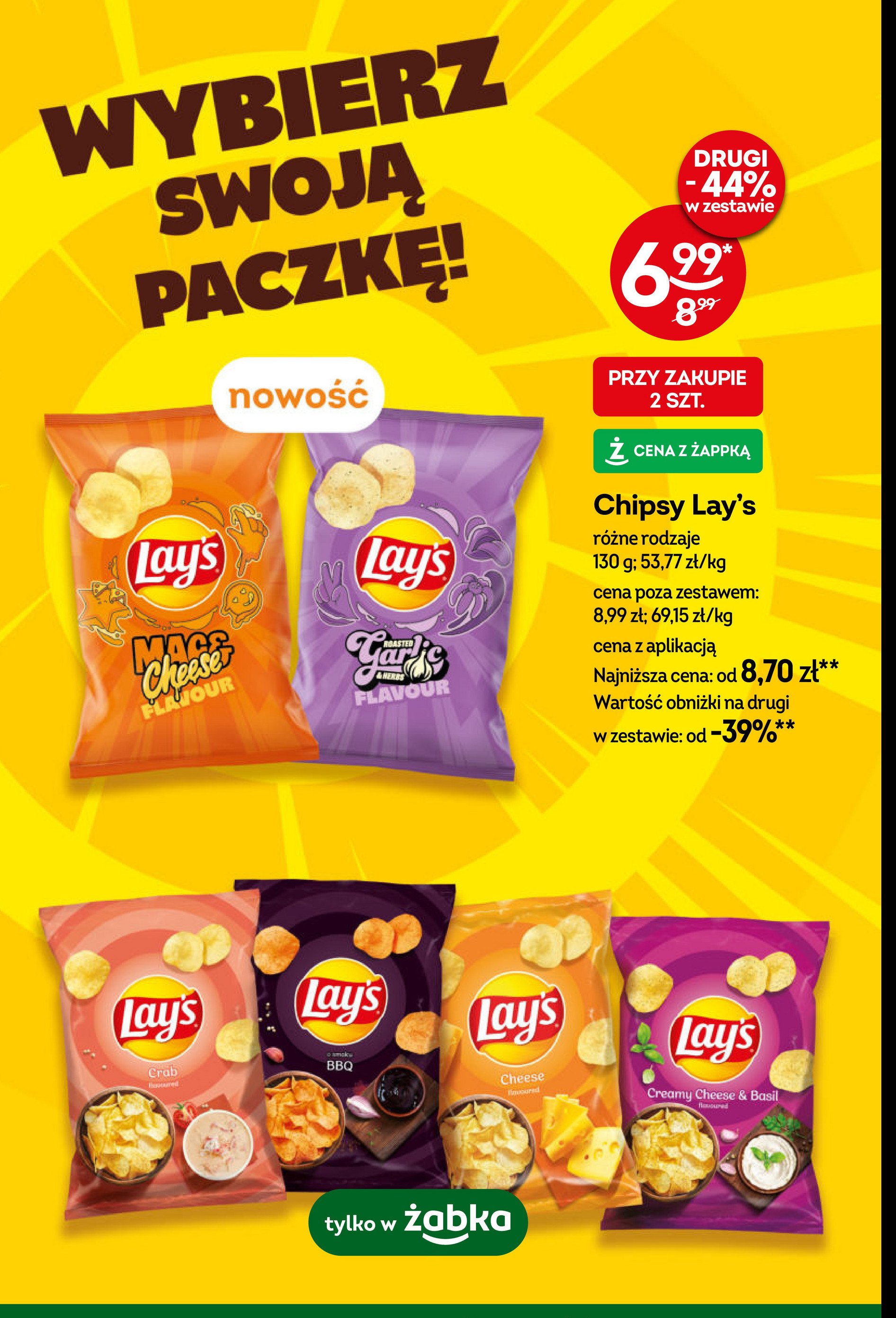 Chipsy cheese Lay's promocja w Żabka