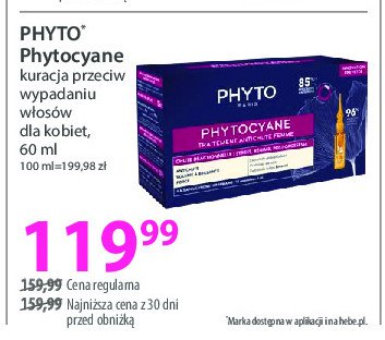 Kuracja do włosów Phyto phytocyane promocja w Hebe