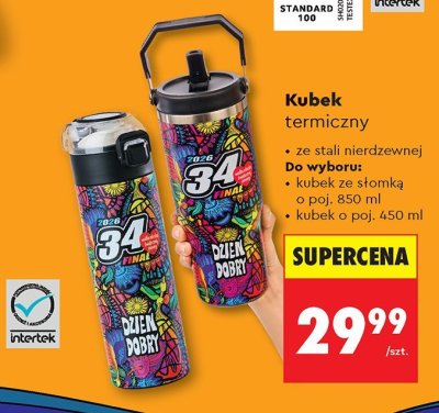 Kubek termiczny ze stali nierdzewnej WOŚP promocja w Biedronka