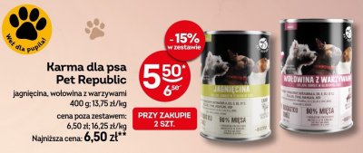 Karma dla psa Pet Republic jagnięcina, wołowina z warzywami promocja w Żabka
