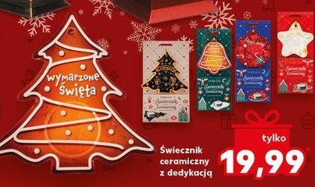 Świecznik ceramiczny z dedykacją promocja w Kaufland