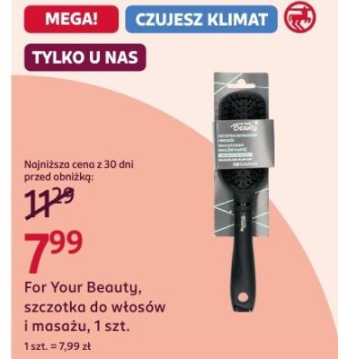 Szczotka do włosów i masażu For Your Beauty, 1 szt. promocja w Rossmann
