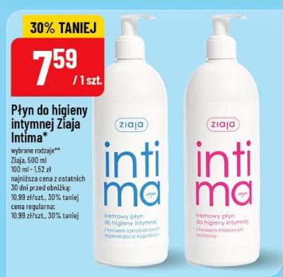 Płyn do higieny intymnej Ziaja Intima promocja w POLOmarket