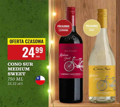 Wino Cono Sur Medium Sweet białe półsłodkie promocja w Biedronka
