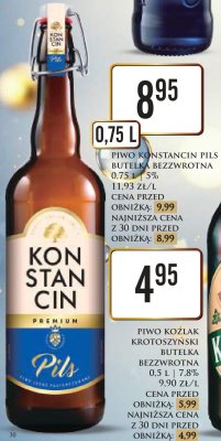 Piwo Koźlak Krotoszyński butelka bezzwrotna 0.5L 7.8% promocja w Dino