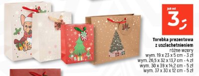 Torebka prezentowa z uszlachetnieniem różne wzory wym. 37 x 30 x 12 cm promocja w Dealz