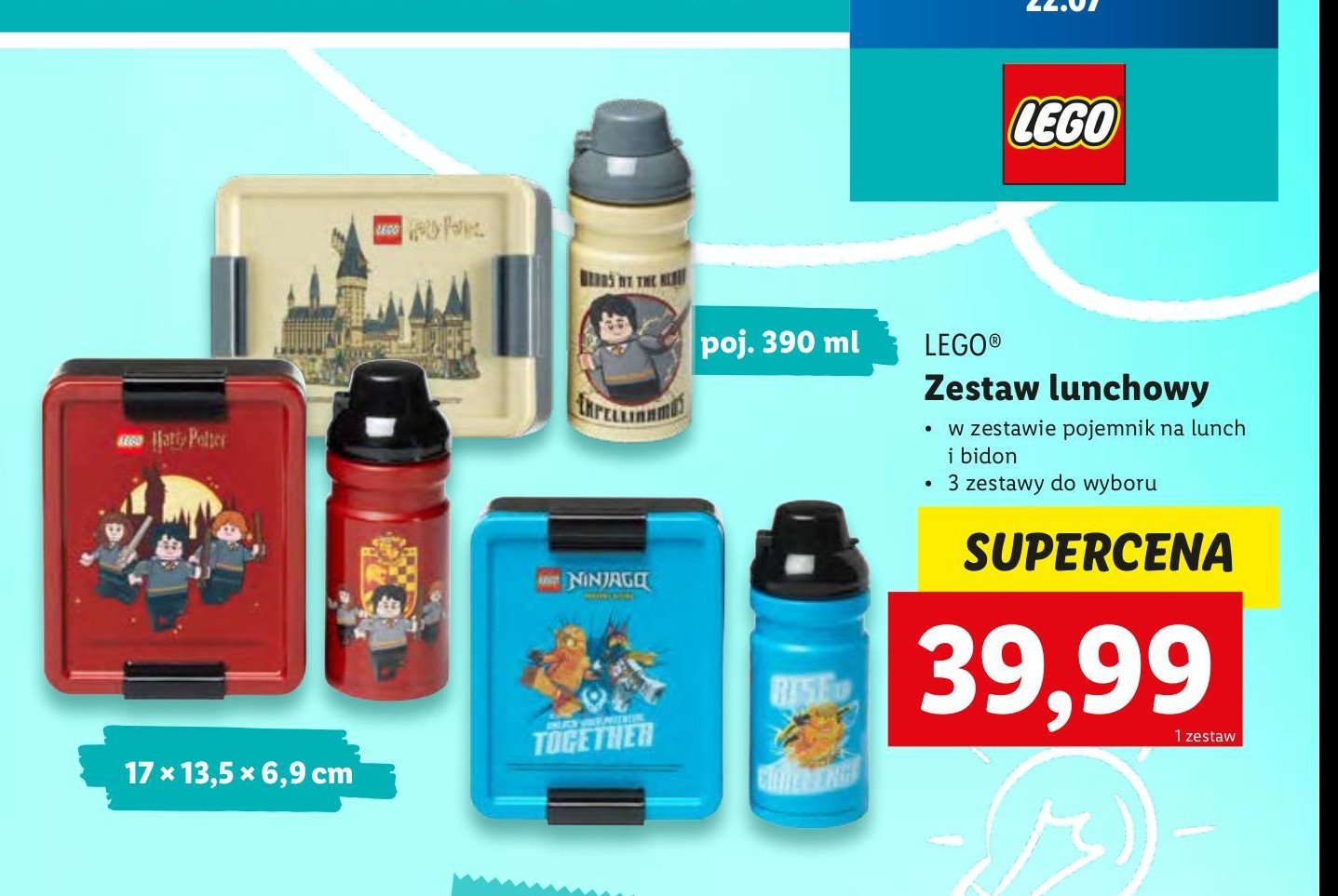 Pojemnik na lunch + bidon Lego ninjago promocja