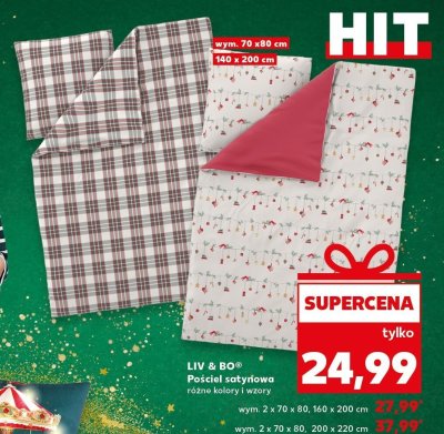 Pościel satynowa LIV & BO różne kolory i wzory promocja w Kaufland