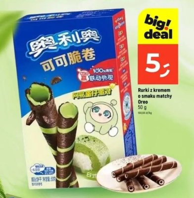 Rurki z kremem o smaku matchy Oreo promocja w Dealz