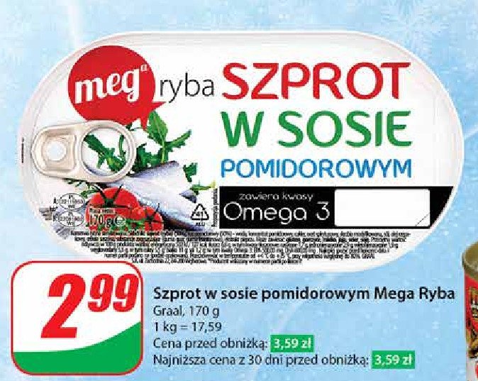 Szprot w sosie pomidorowym Meg promocja w Dino