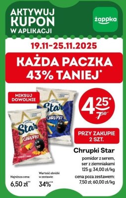 Chrupki Star pomidor z serem, ser z ziemniakami promocja w Żabka