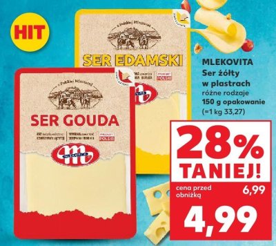 Ser gouda w plastrach Mleczna polana promocja w Kaufland