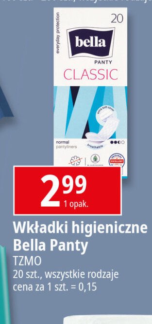 Wkładki higieniczne Bella panty classic promocja