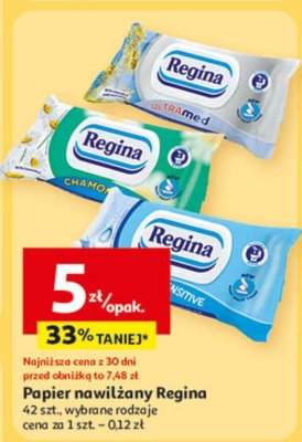 Papier nawilżany Regina 42 szt. wybrane rodzaje promocja w Auchan