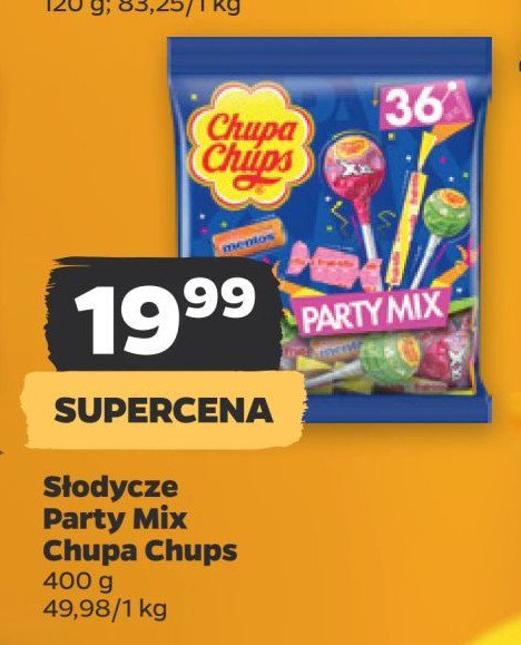 Torba słodyczy party mix CHUPA CHUPS + CHUPA CHUPS XXL + FRUITTELLA CLASSIC promocja w Netto