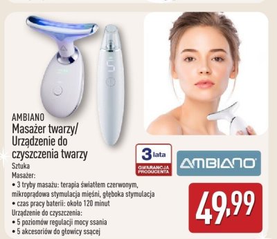 Masażer twarzy/Urządzenie do oczyszczenia twarzy AMBIANO promocja w Aldi