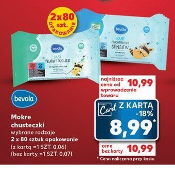 Chusteczki nawilżające dla dzieci sensitive Bevola baby promocja
