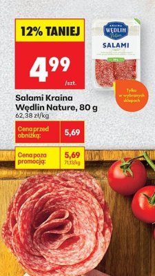 Salami Kraina Wędlin Nature, 80 g promocja w Biedronka