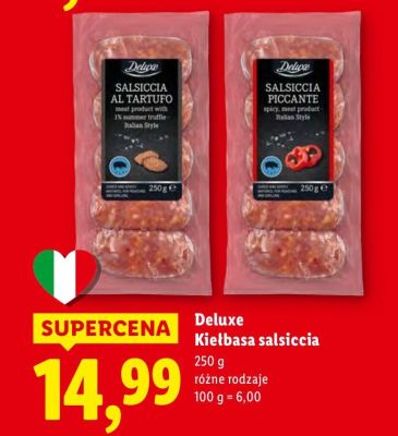 Kiełbasa salsiccia Deluxe promocja w Lidl