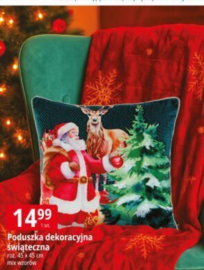Poduszka dekoracyjna świąteczna promocja w Leclerc