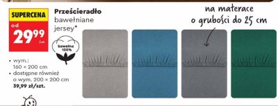 Prześcieradło bawełniane jersey 160x200 cm promocja w Biedronka