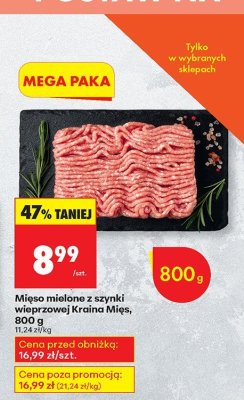 Mięso mielone z szynki wieprzowej Kraina Mięs 800 g promocja w Biedronka