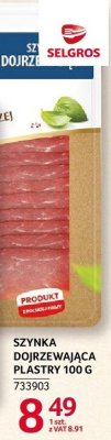 Szynka dojrzewająca plastry promocja w Selgros