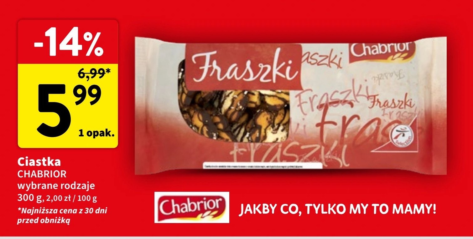 Ciastka fraszki Chabrior promocja