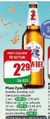 Piwo Żywiec butelka zwrotna promocja w Dino