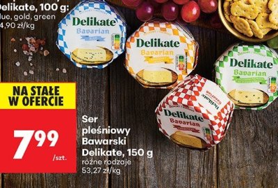 Ser pleśniowy Bawarski Delikate, 150 g różne rodzaje promocja w Biedronka