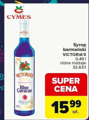Syrop barmański VICTORIA'S Blue Curacao promocja w Carrefour Market