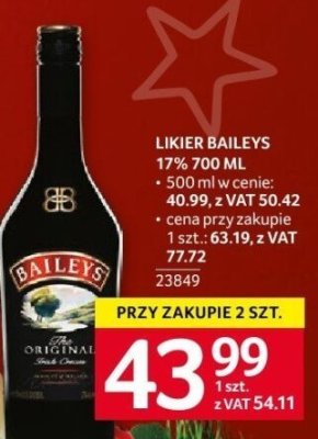Likier Baileys 17% 700 ml promocja w Selgros