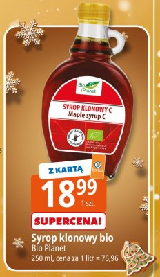 Syrop klonowy bio Bio Planet promocja w Leclerc