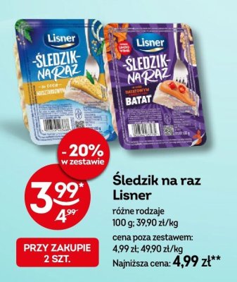 Śledź na raz Lisner różne rodzaje promocja w Żabka