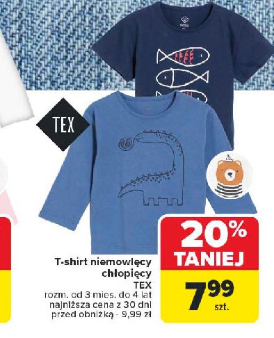 T-shirt niemowlęcy chłopięcy 3 mies - 4 lat Tex promocja w Carrefour