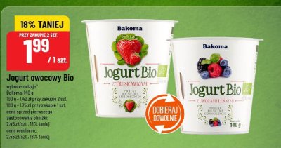 Jogurt owocowy Bio Bakoma wybrane rodzaje promocja w POLOmarket